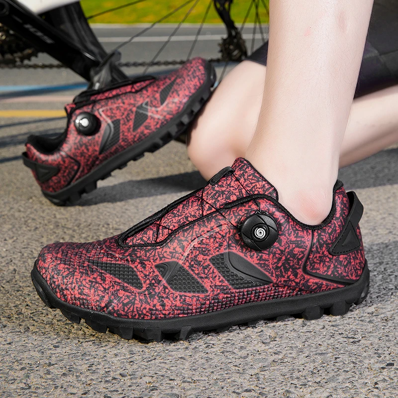 

Summer bicycle professional cycling shoes suitable unisex rotating buttons breathability comfort casual assistance riding shoes
