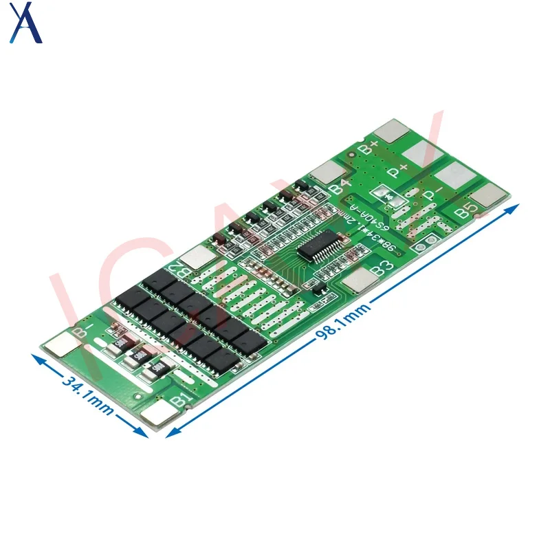 6S 40A 24V 18650 Li-Ion Carte de protection de batterie au lithium Éclairage solaire BMS PCB avec équilibreur pour vélo électrique et scooter