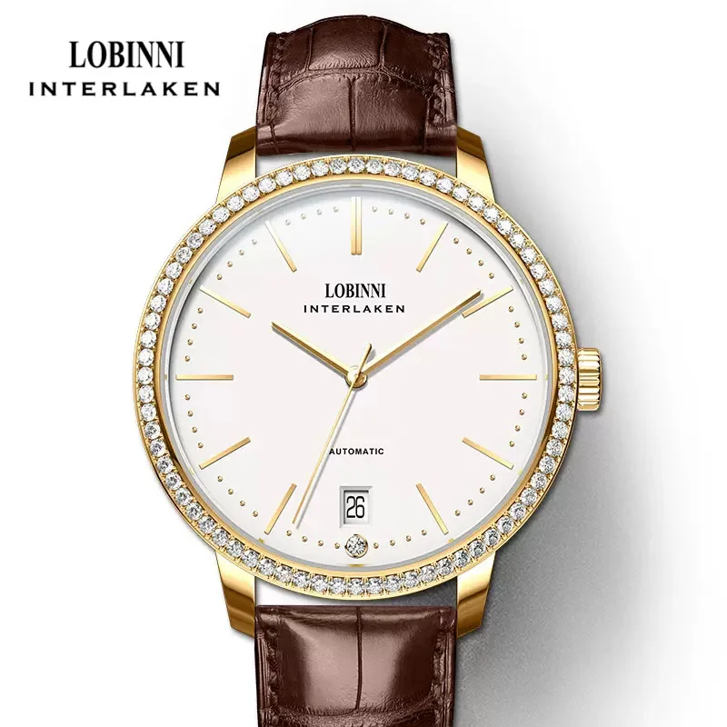 LOBINNI 8.5MM ultra-thin Women Watch Sapphire Glass Waterproof 50M Automatic Mechanical Watches Miyota 9015 Movement Lady Watch