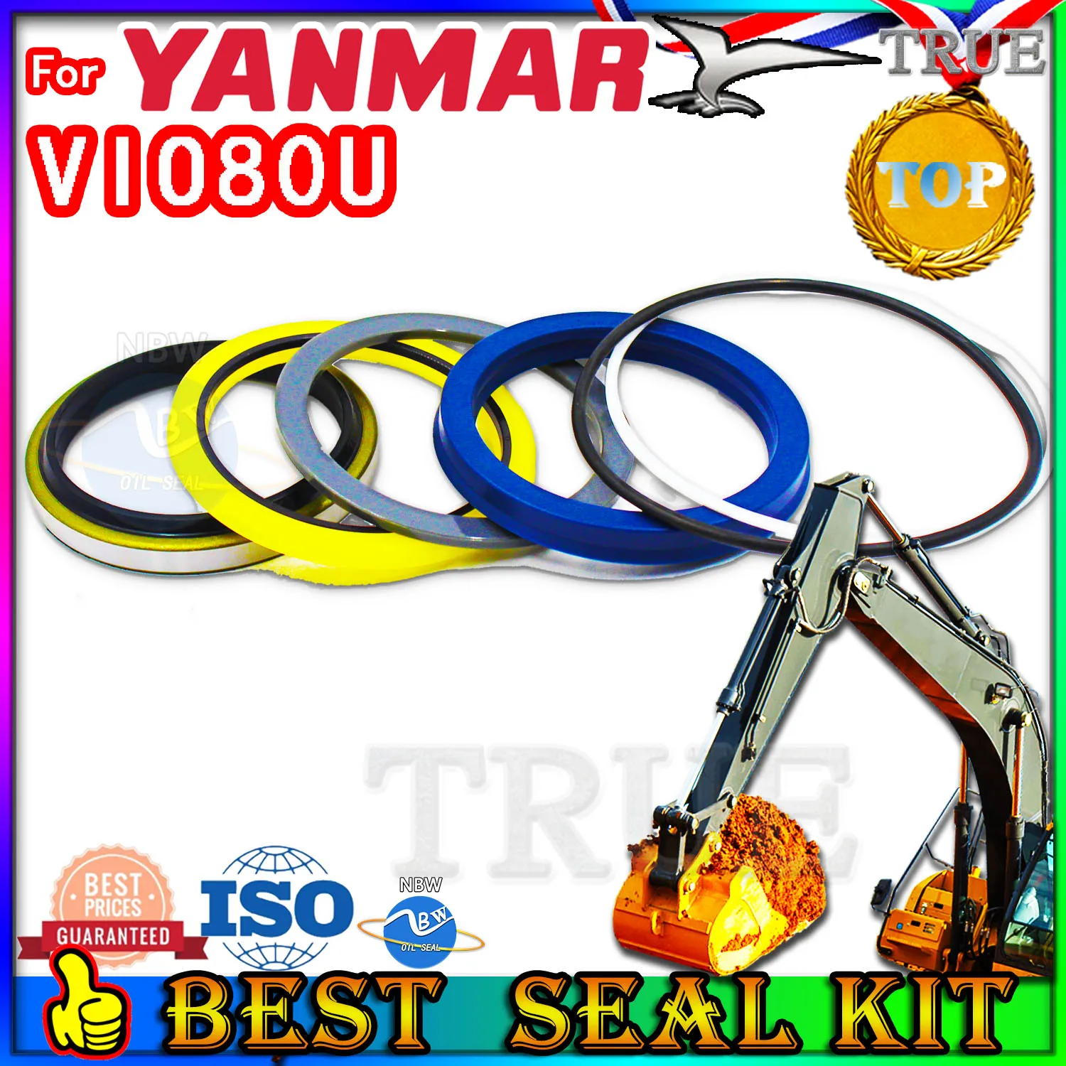 

For Yanmar VIO80U Oil Seal Repair Kit Boom Arm Bucket Excavator Hydraulic Cylinder Fix Best Reliable Mend proof Center Swivel