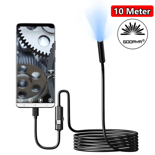 Cámara endoscópica TYPE-C de 7,0 MM IP67 impermeable 6 LED USB ajustable Android cámaras boroscopio de inspección Flexible para teléfono PC