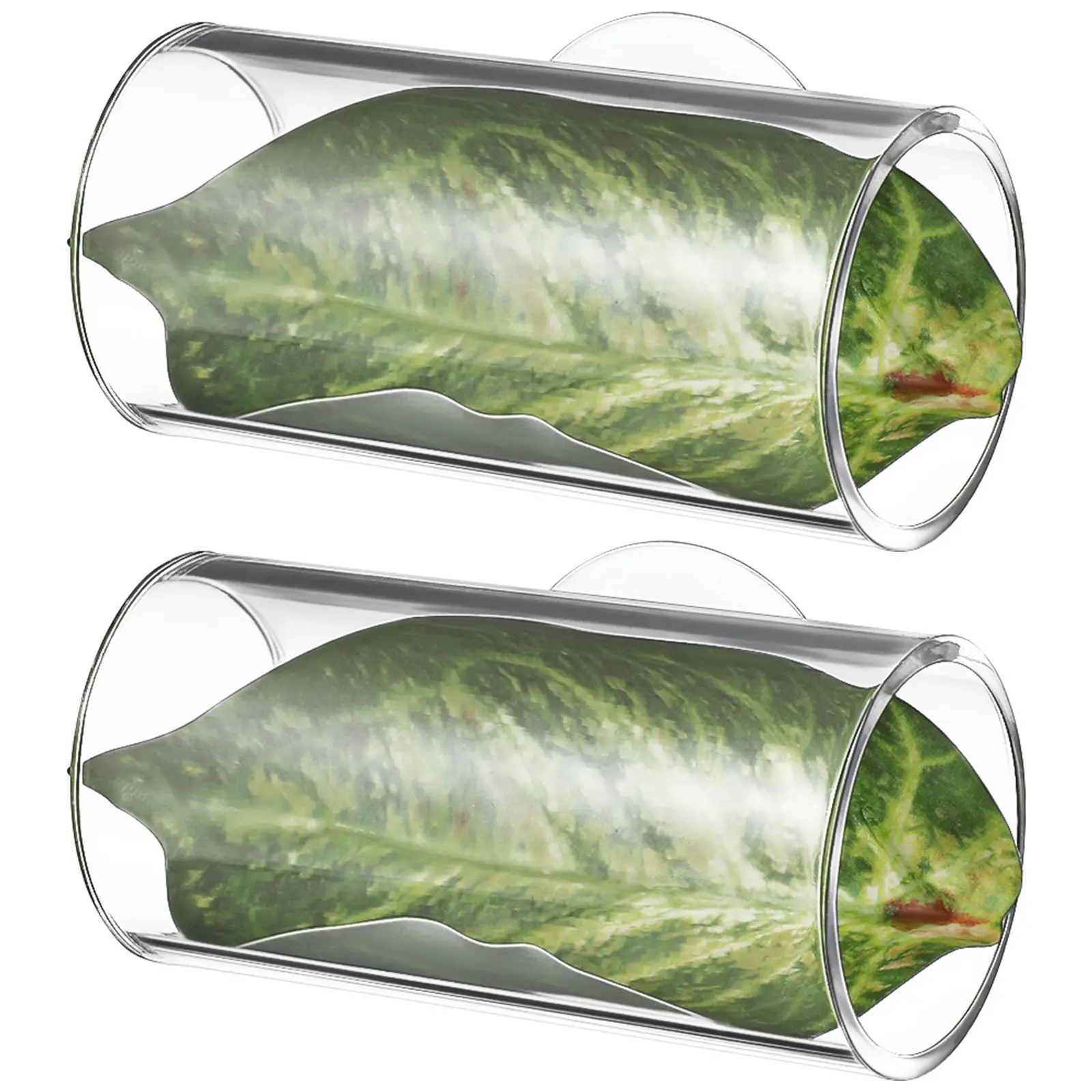 

2 Pcs Betta Fish Tube Acrylic Tunnel Leaf for Tank Decor Caves Hides Nest Aquarium Shrimp Hideout Fish Accessories