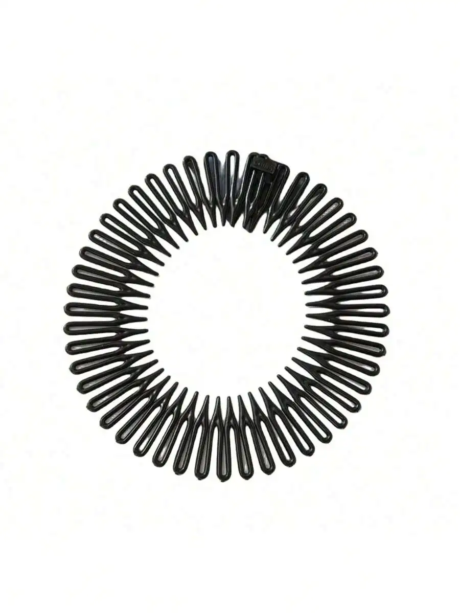 

Elastic Plastic Round Stretchy Hair Comb For Women Serrated Hair Hoop Hair Accessory