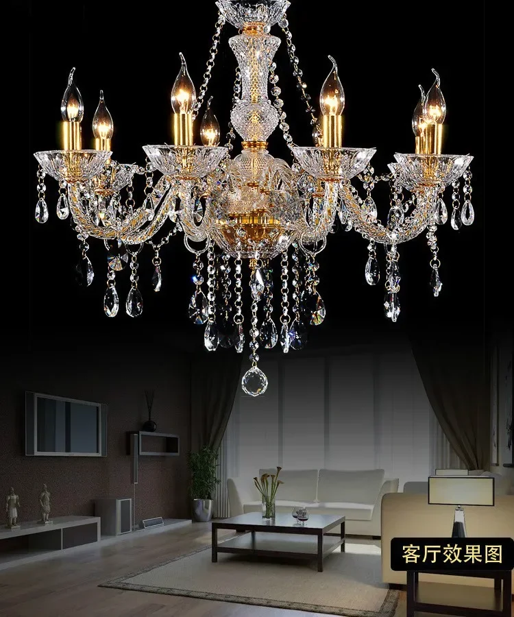 Chandelier 8 light Modern fashion gold crystal lamp crystal chandelier light fashion crystal chandelier lighting