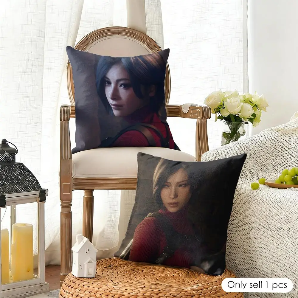 Video Game A-Ada Wong Cushion Cover Organic Linen Square Pillow Case Durable Non-Allergenic And Kind To Skin