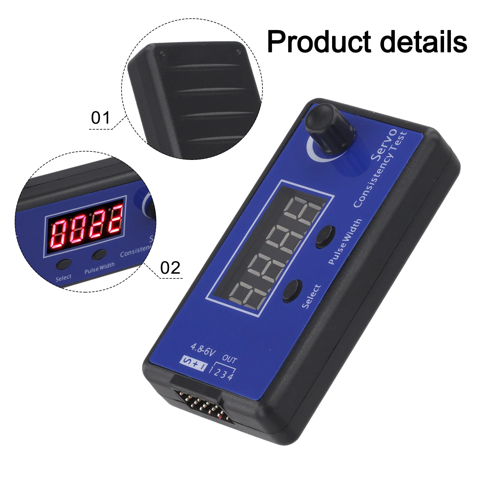 HJ-RC-Servo Tester/ESC Consistency Tester Key for pulse Width 800~2200us Output Signal Width Steering Output Signal Gear Control