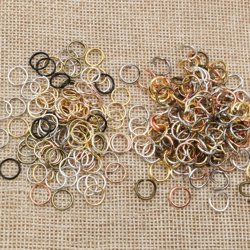 200pcs 3/4/5/6/7/8/10mm Metall DIY Schmuck Erkenntnisse geschlossen/Open Single Loops Jump Ringe & Split Ring für schmuck machen