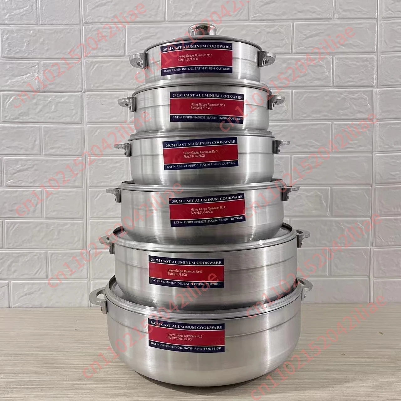 Cookware Set Kitchen Accessories Aluminum Round Soup Pot 6PCS Non Stick Stewed Pot Set Cast Cookware Set Casserole Big