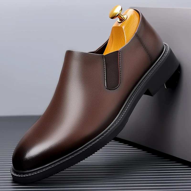 

Spring New Men Genuine Leather Casual Shoes Luxury Brand Formal Dress Business Loafers Designer Breathable Slip on Driving Shoes