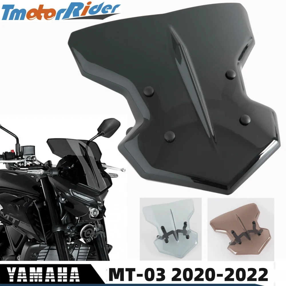 

MT03 Windscreen Windshield Sport Flyscreen Wind Deflector with Bracket for Yamaha MT-03 MT 03 2020-2022 Motorcycle Accessories