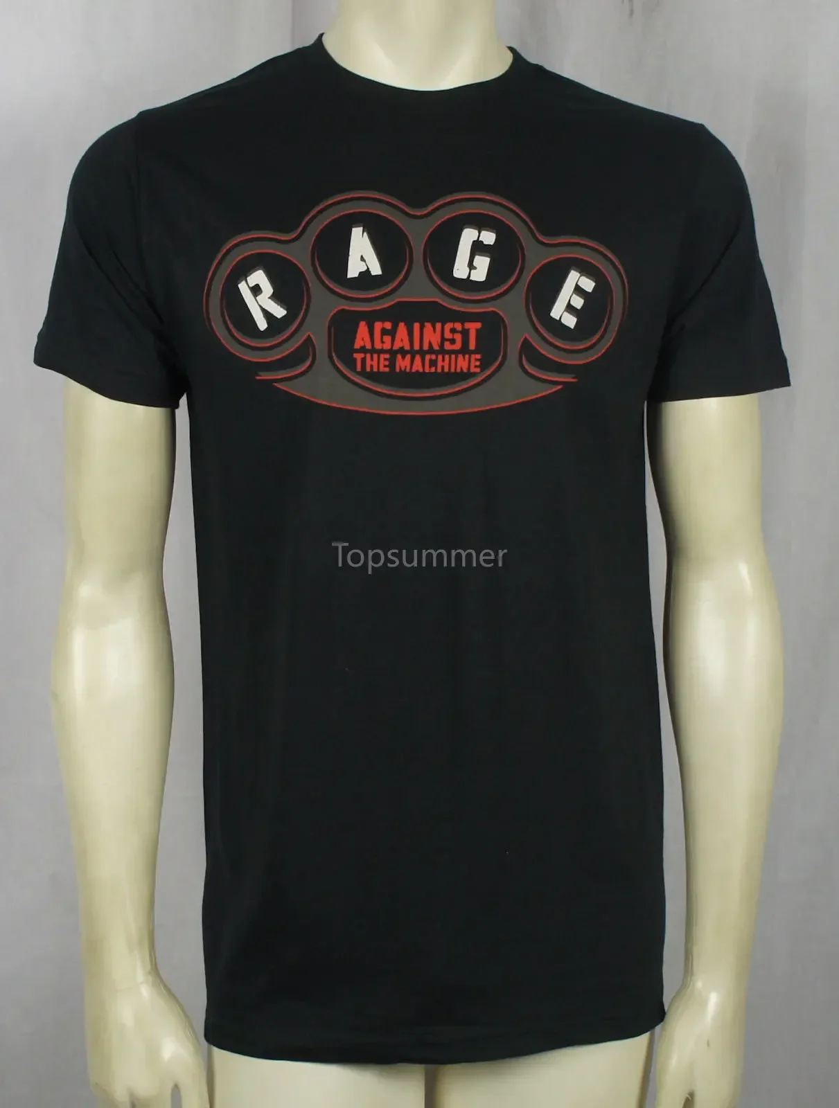 Authentic Rage Against The Machine Brass Knuckles Slim Fit T-Shirt S M L Xl New Summer Style Mens T-Shirts