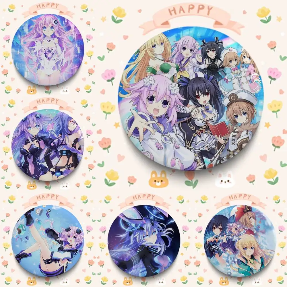 H-Hyperdimension N-Neptunia 58mm Handmade Brooch Cartoon Cosplay Badge On Backpack Jewelry Accessories Gifts S