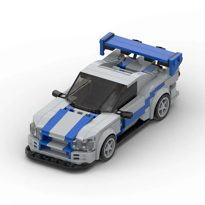 

Новинка R34 Skyline GTR City MOC автомобиль гоночный строительный блок идея скоростной Чемпион супер гонка F1 технический автомобиль кирпич Рождественский подарок