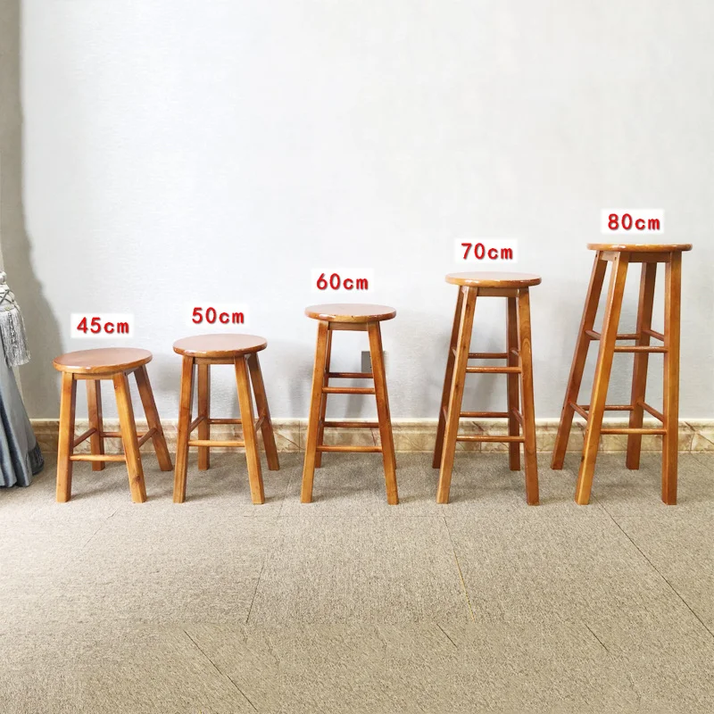 

Wholesale Solid Wood bar Chair Simple High Stool bar Chair bar Stool