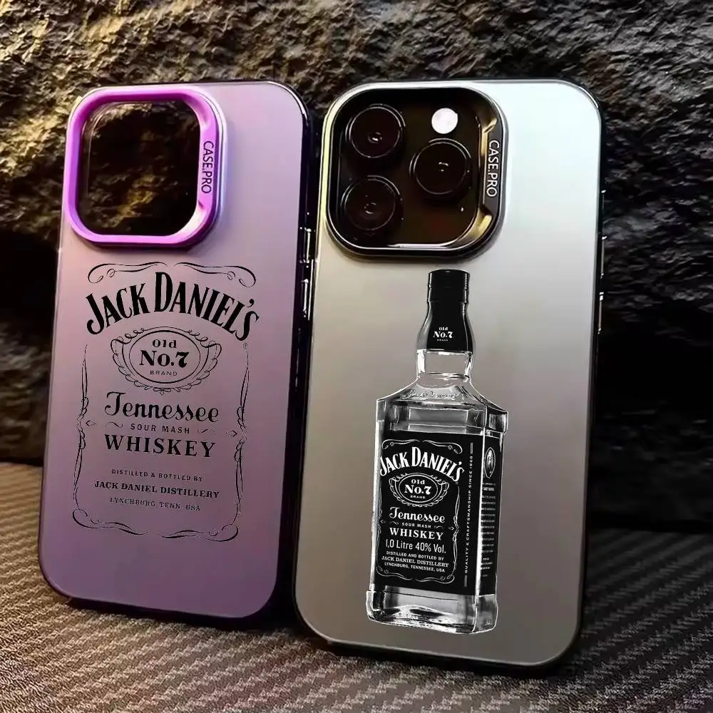 

Classic Retro J-Jack D-DaNiels Phone Case For iPhone17,16,15,14,13,12,11 Pro Max Colorful Silver Plated Inside Cover