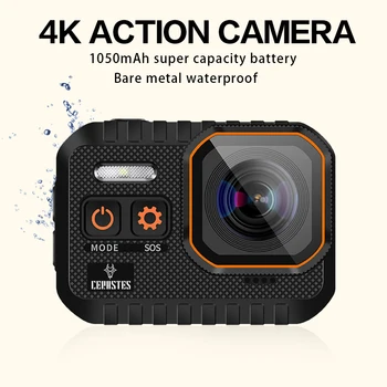 Ceraaction Action Camera 4K60FPS 1/2.4 16MP with Remote Control Screen 16mpmp Sensor Waterproof up to 10m 170° Ultra Wide