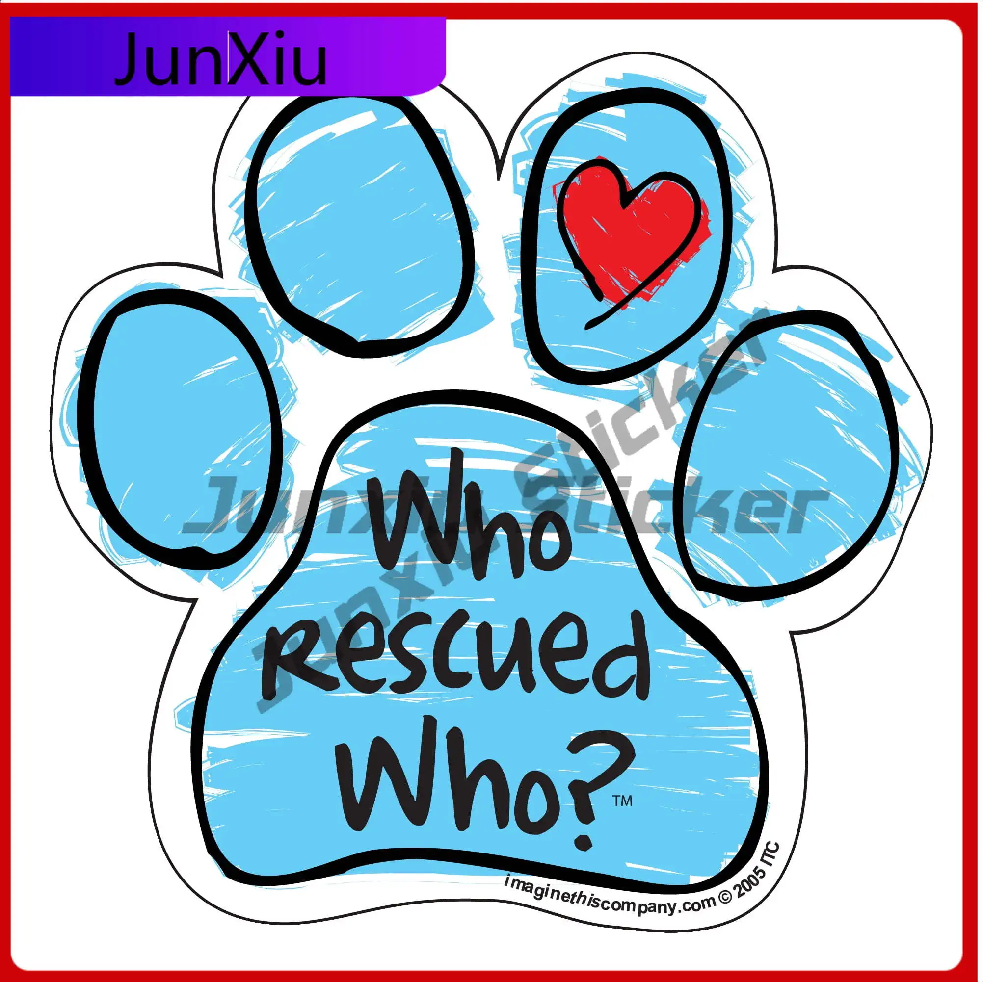 

Who Rescued Blue Scribble Retro Car Boat Walls Bumper Waterproof Camper Van Walls Accessory Funny Aesthetic Vintage Unique