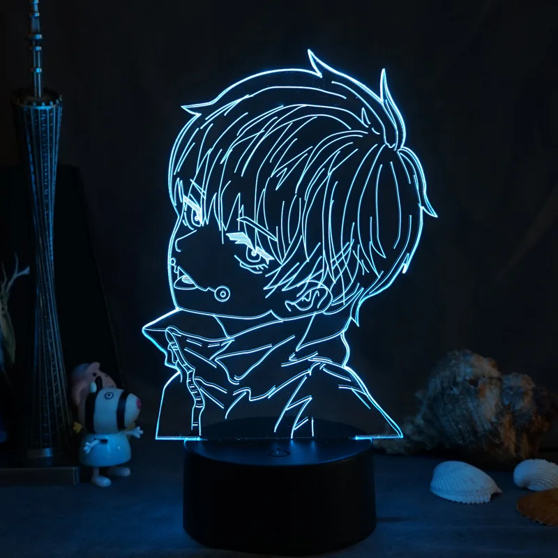 Jujutsu Kaisen Satoru Gojo Night Lights Anime Figure Inumaki Toge 3D LED Lamps Table 16 Colors RGB Toys Model Mang Boys Gifts