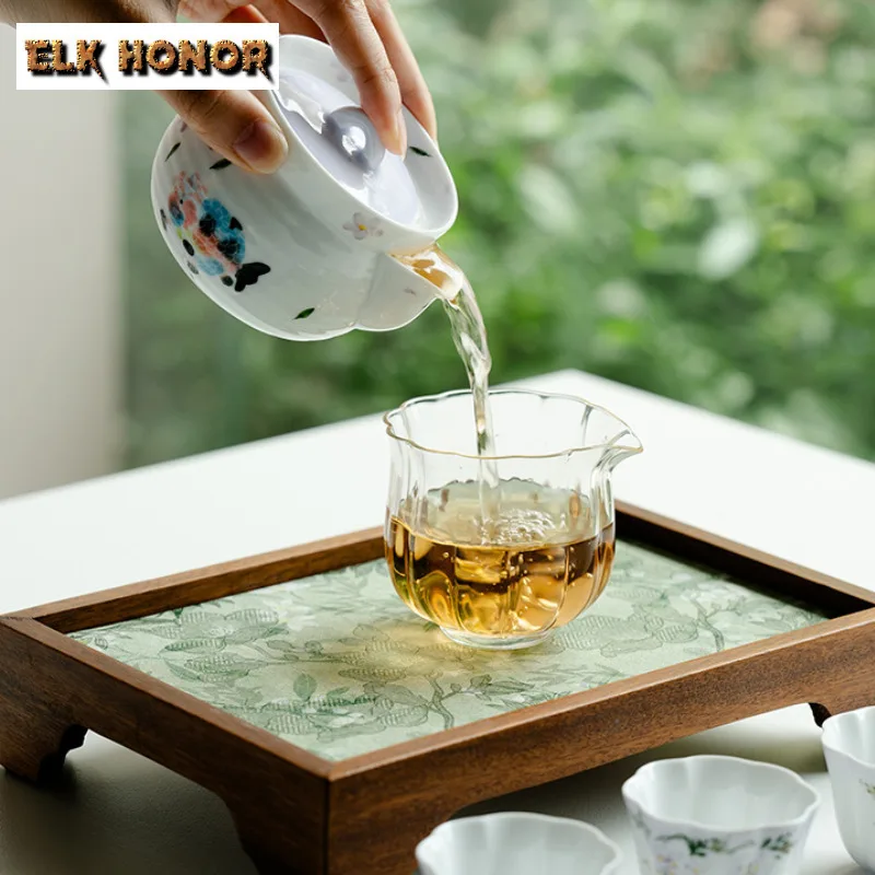 190ml Hand-painted Orchid Longevity Fish Hand Grab Teapot Aesthetic Tea Infuser Pot Tea Maker Kettle With Strainer Tea Item Gift