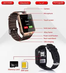 Montre connectée DZ09 TF pour IOS et Android, bracelet électronique, avec écran tactile numérique, Bluetooth, télécommande