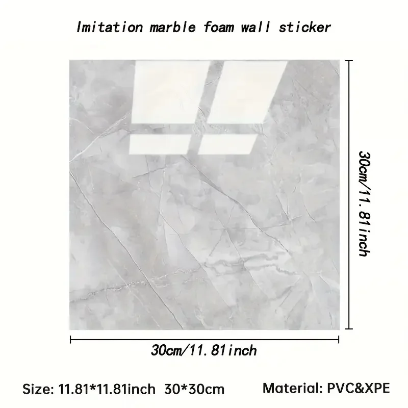 30*30 سنتيمتر تقليد بلاط ثلاثية الأبعاد الرخام المطبخ مقاوم للماء ذاتية اللصق الجدار ملصق جدار ديكور الحمام الرطوبة واقية خلفية