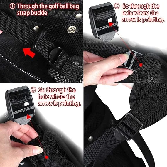 Golf Bag Straps Golf Bag Straps Cross Adjustment Labor Saving Double Shoulder Straps for Comfortable Carrying and Walking