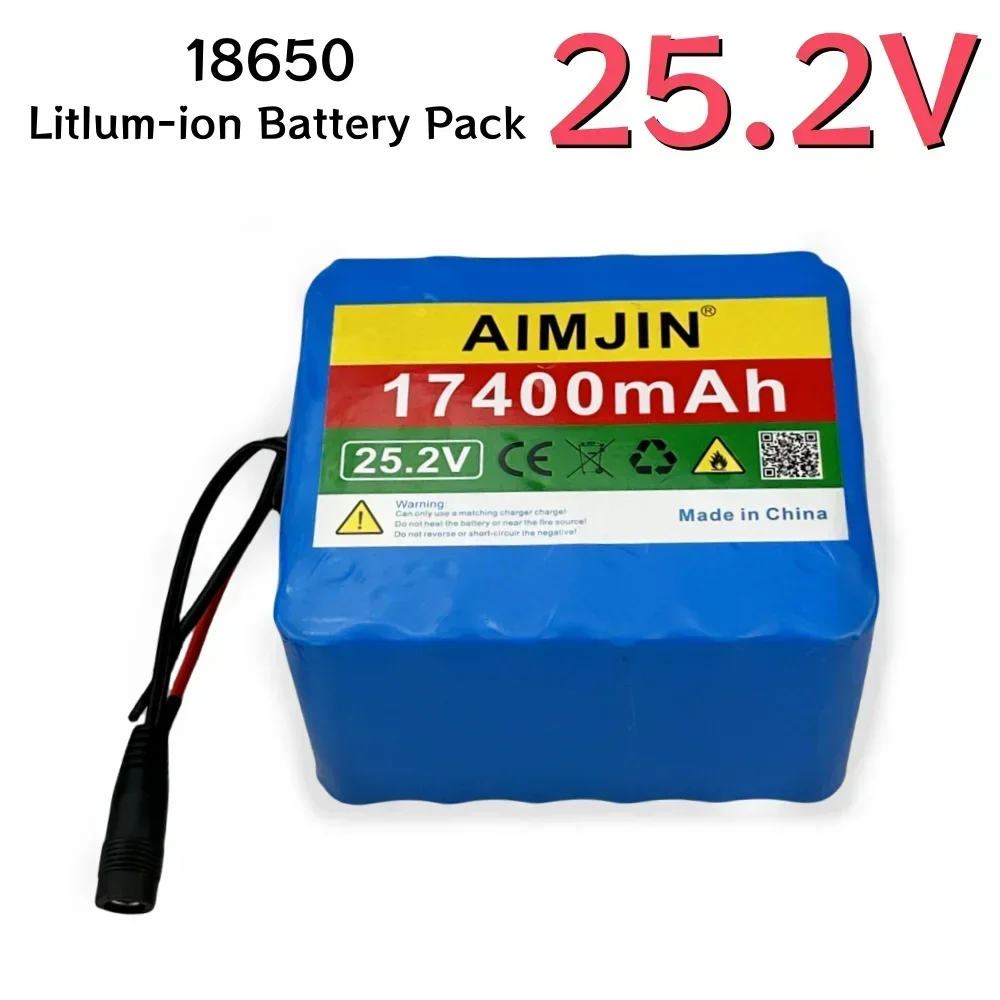 24V 17.4Ah 6S5P battery pack lithium 350w e-bike li-ion 25.2V 17400mAh lithium bms electric bike battery 250W+2A charger