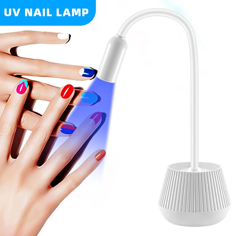 Mini lâmpada de unha LED UV, Mesa flexível portátil, Secador de unhas Luzes para Curar Todo o Gel, Mini Manicure Lâmpada para Ferramentas do Salão de Unhas