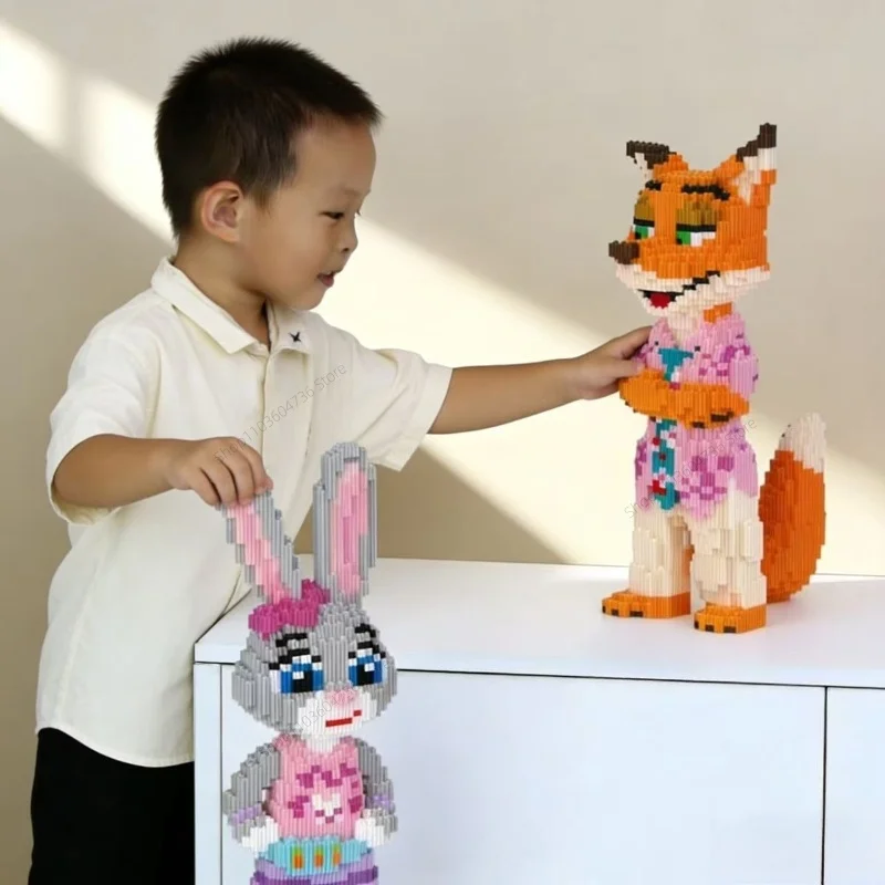 Nowy zestaw 3500 elementów Zootopia Judy Nick, klocki do składania, model zabawki, zabawki dla dzieci i dorosłych, prezent urodzinowy, ozdoba na biurko