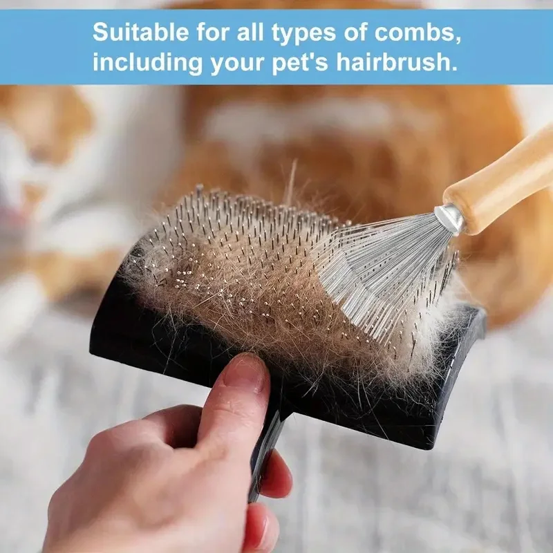 2pcs Wooden Handle Hair Brush Cleaner Set