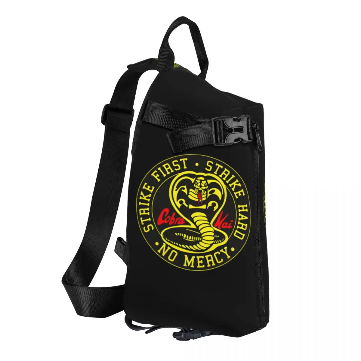 Cobra Kai Cobra Kai No Mercy Classic Chest Bag Men Sling Crossbody Backpack Chest Bag Travel Hiking Daypack Shoulder Bag