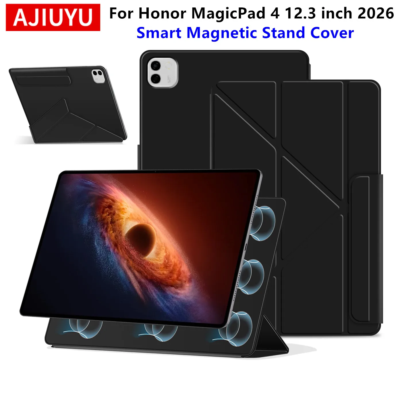 Étui magnétique pour Honor MagicPad 4 12.3 pouces 2026, couverture de livre intelligente pour Honor Magic Pad 4 MagicPad4 YLE-W09, étui pour tablette PC Funda
