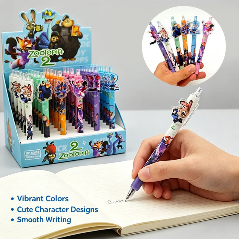 

Disney Zootopia 2 Movie Peripheral Cultural and Creative Sticker Pen High Quality Ins Style Acrylic Patch Student Ballpoint Pen