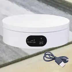 360도 전기 회전 디스플레이 턴테이블 스탠드 배터리 구동 보석 시계 디지털 제품 홀더 사진 쇼