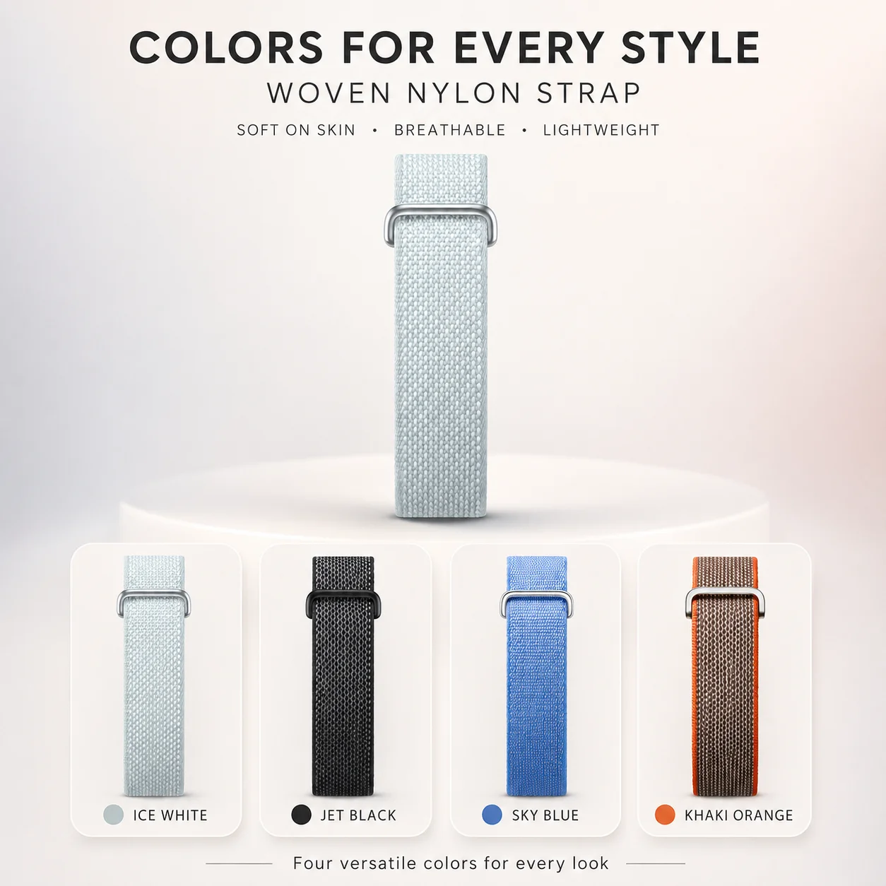 1 Pack Chinber Performance Loop Sport Nylon Strap Compatible with Goolge Fitbit Air Band, Adjustable Mental Buckle Band for Fitb