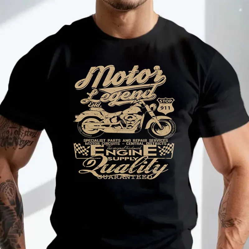 

Motor Legend Biker Motorbike Motorcycle Mens Light Cotton T-Shirt 100% Cotton T Shirt Short Sleeve Casual Mens Tshirt