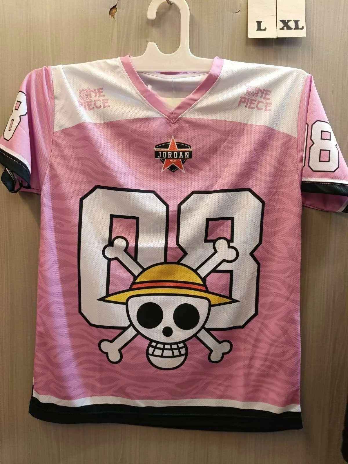 2526 New Bandai Anime One Piece Luffy Summer Jersey T-shirt Oversized 3D Adult and Children's Multifunctional Top Christmas