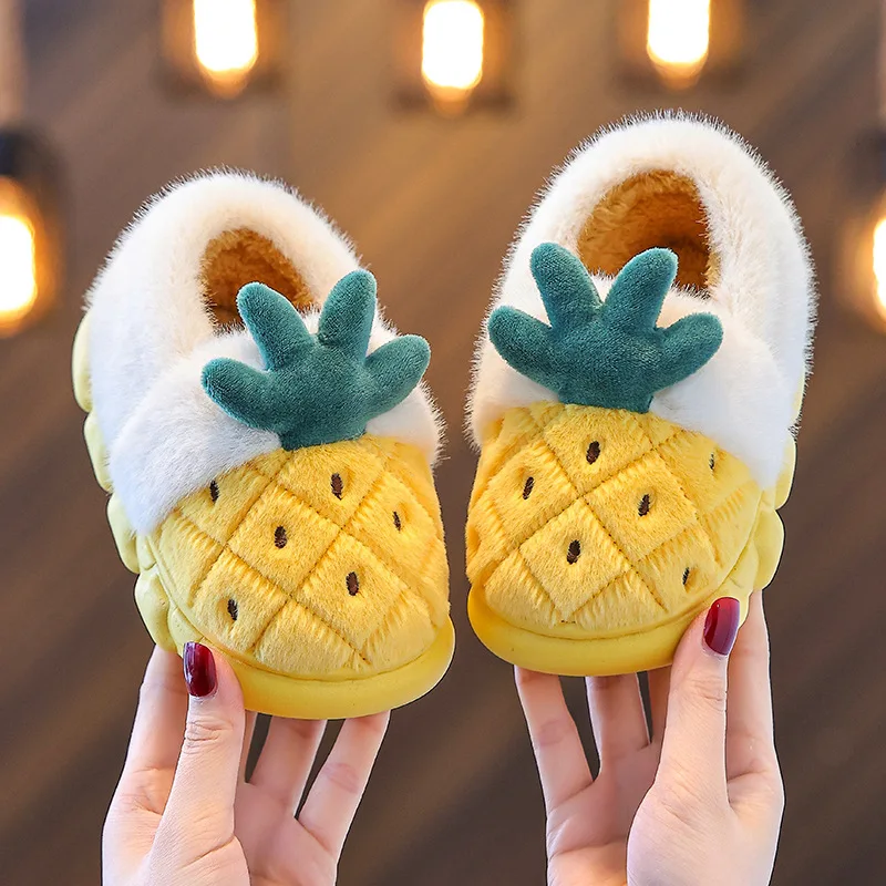 Child Slippers Winter Autumn Winter New Non-Slip Keep Warm Cute Princess Girl At Home Indoor Cotton Slippers Girl Gift