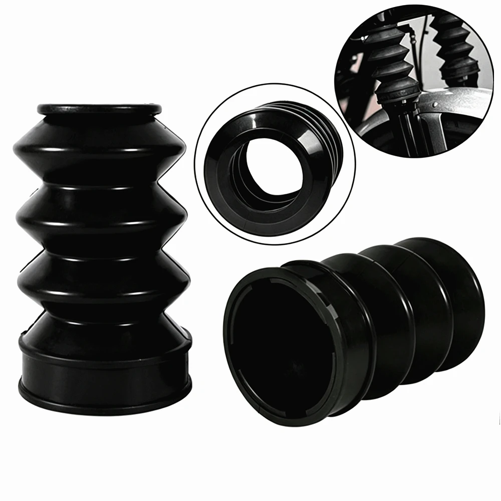 Motorcycle Black 35mm Rubber Front Fork Gaiters Gators Boots Cover For Harley Sportster XL 1200 883