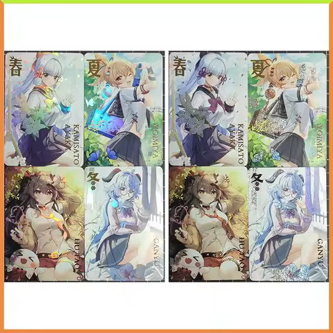 Anime Goddess Story DIY ACG Tabletop Game Flash Cards Hu Tao Ganyu Yoimiya Toys for boys Collectible Cards Birthday Present