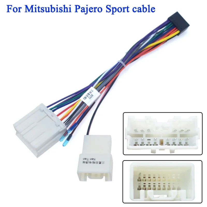 

Android Car Radio Audio 16PIN Adaptor Wiring Harness For Mitsubishi Pajero Sport Power Calbe Wire Plug Harness