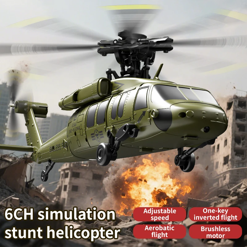 New Jjrc-U9901-Yw 2.4ghz Rc Six-Channel Simulation Helicopter (Fixed Height+Optical Flow)  Toys Gifts Rc Helicopter