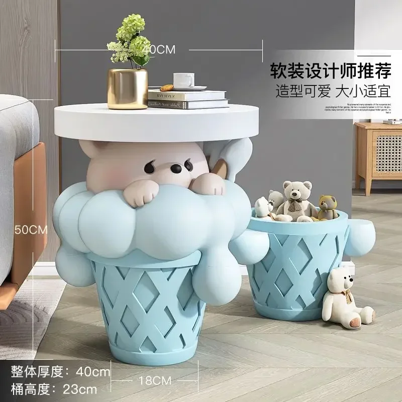 Home Decor Ice Cream Bear Statue Floor Ornament Tray Sofa Living Room Storage Coffee Boxes Table Housewarming Gifts