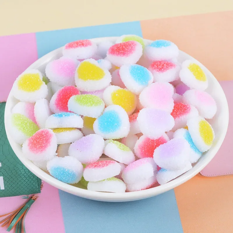 10pcs Resin Heart Shape Soft Candy Scrapbooking Tools Accessories Flatback Cabochon Craft Material Miniature Fake Food Mini Item