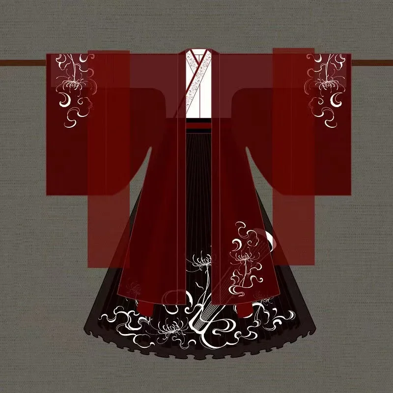 

Hanfu Weijin Period Cross Collar Shore Flower Costume Niche Couples Cosplay Clothing Han Dress Set Original Vintage Men Women