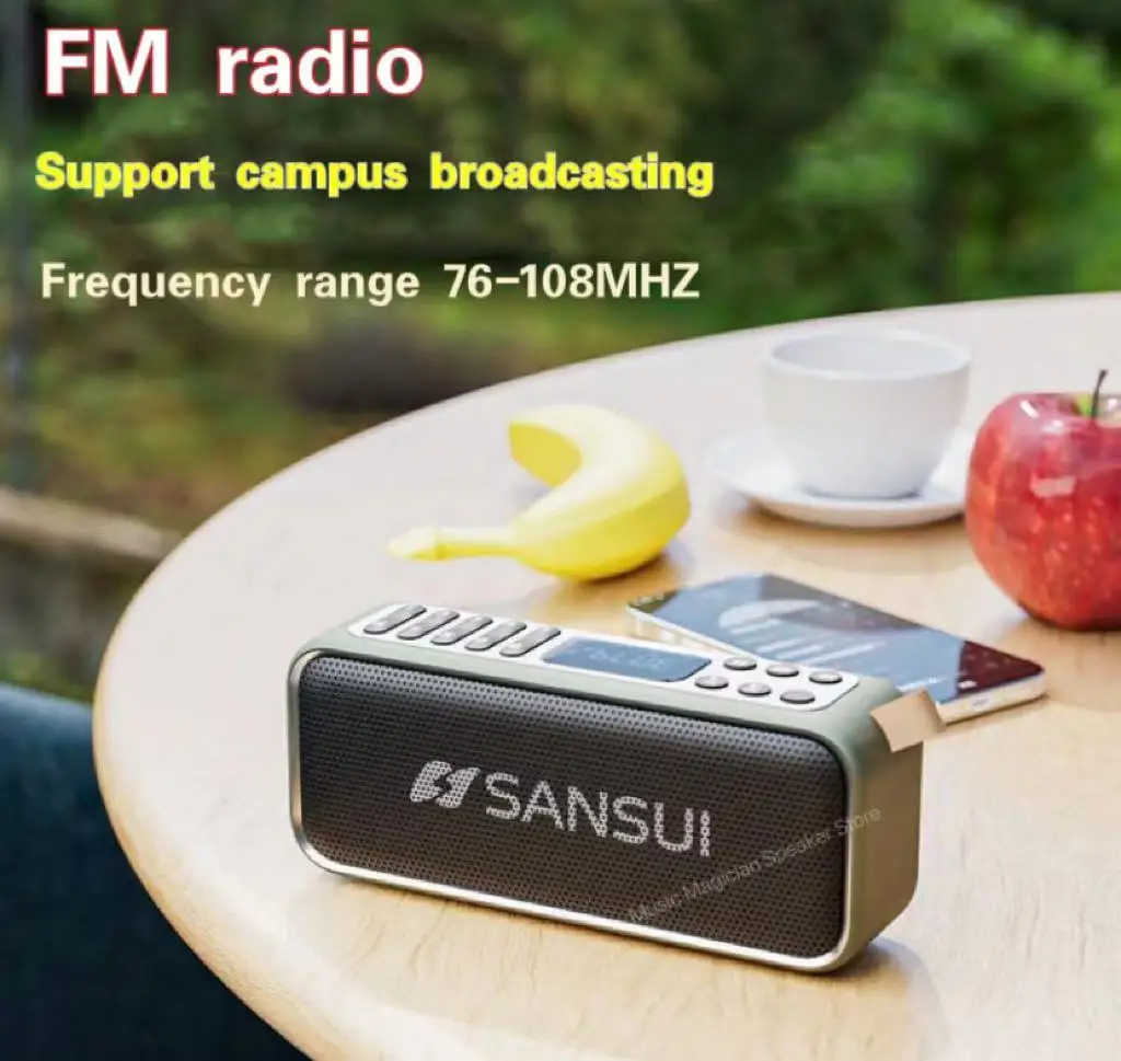 Imagem -06 - Alto-falantes Portáteis sem Fio Azuis do Dente Rádio fm Multimídia ao ar Livre Mp3 Music Player Subwoofer Alto com Luz Rgb 18w Sansui-f36