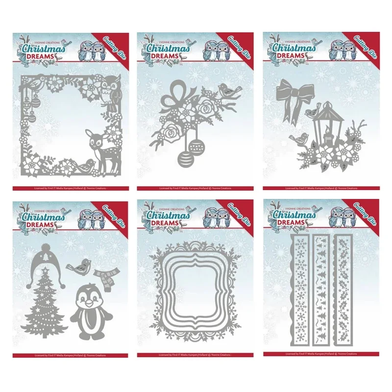 Snowflake Rectangle Christmas Lantern Bauble Ornament Metal Cutting Die for Scrapbooking Paper Making Embossing Frame Card Craft