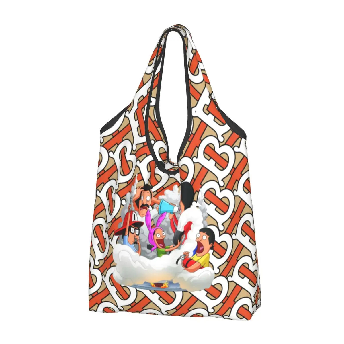 Custom Cute Printed Bob's Burgers American Animation Shopping Tote Bag Portable Shoulder Shopper Handbag