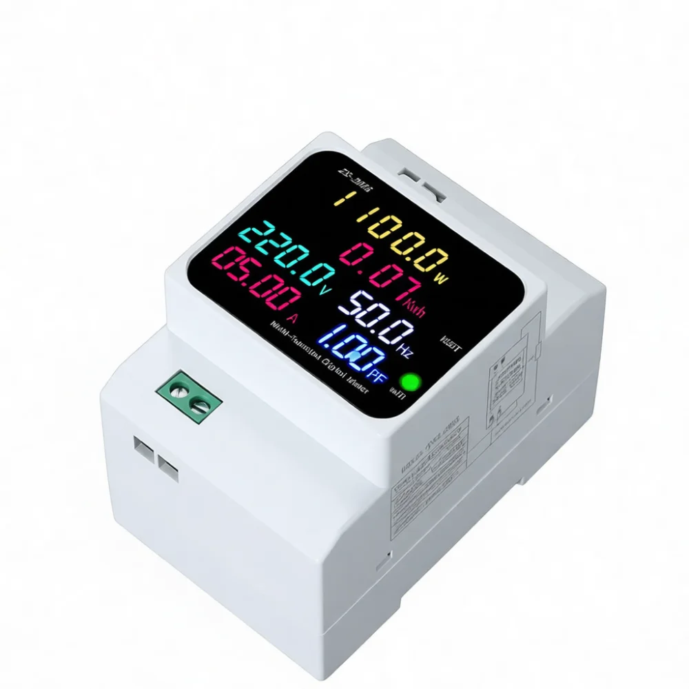 ZS2066 Multifunction Smart Energy Meter Three Phase Rail Mounted Digital Monitor Voltage Current Frequency Power Factor Tool