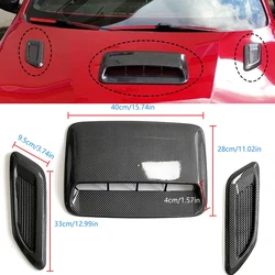 40cm Hood Scoop Bonnet Vent cover 33 side Hood Air Flow Intake Cover Sticker Car Decorative Universal fit any FLAT Hood Vehicle